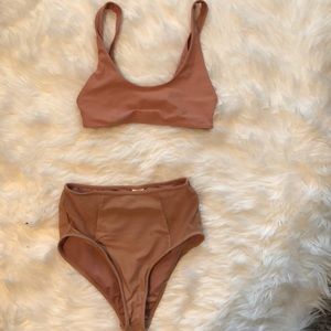 Forever21 high waisted bikini/ tan